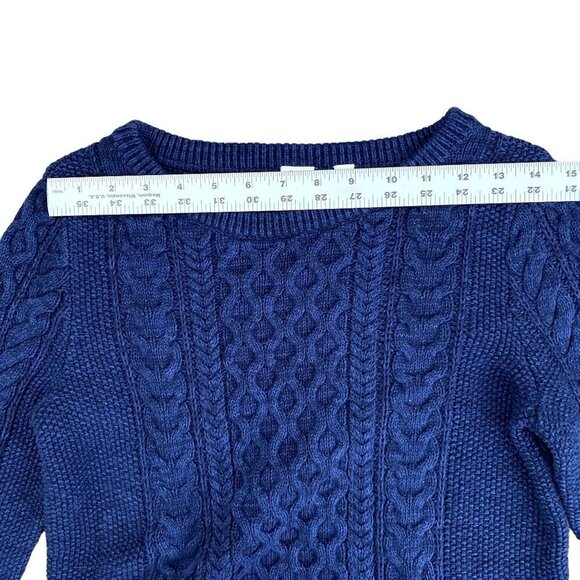 🍁 3/$25 🍁 Gap | Knitted Crewneck Sweater | Color: Blue | Size: Small - Picture 3 of 6